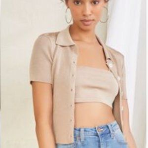 Cropped Shirt and Sweater Set